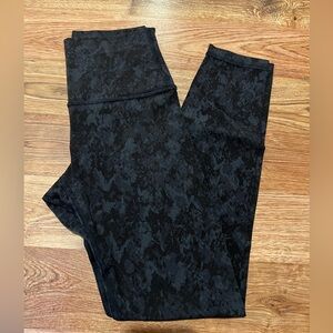 Black/Grey Snake Print Align Leggings 25”